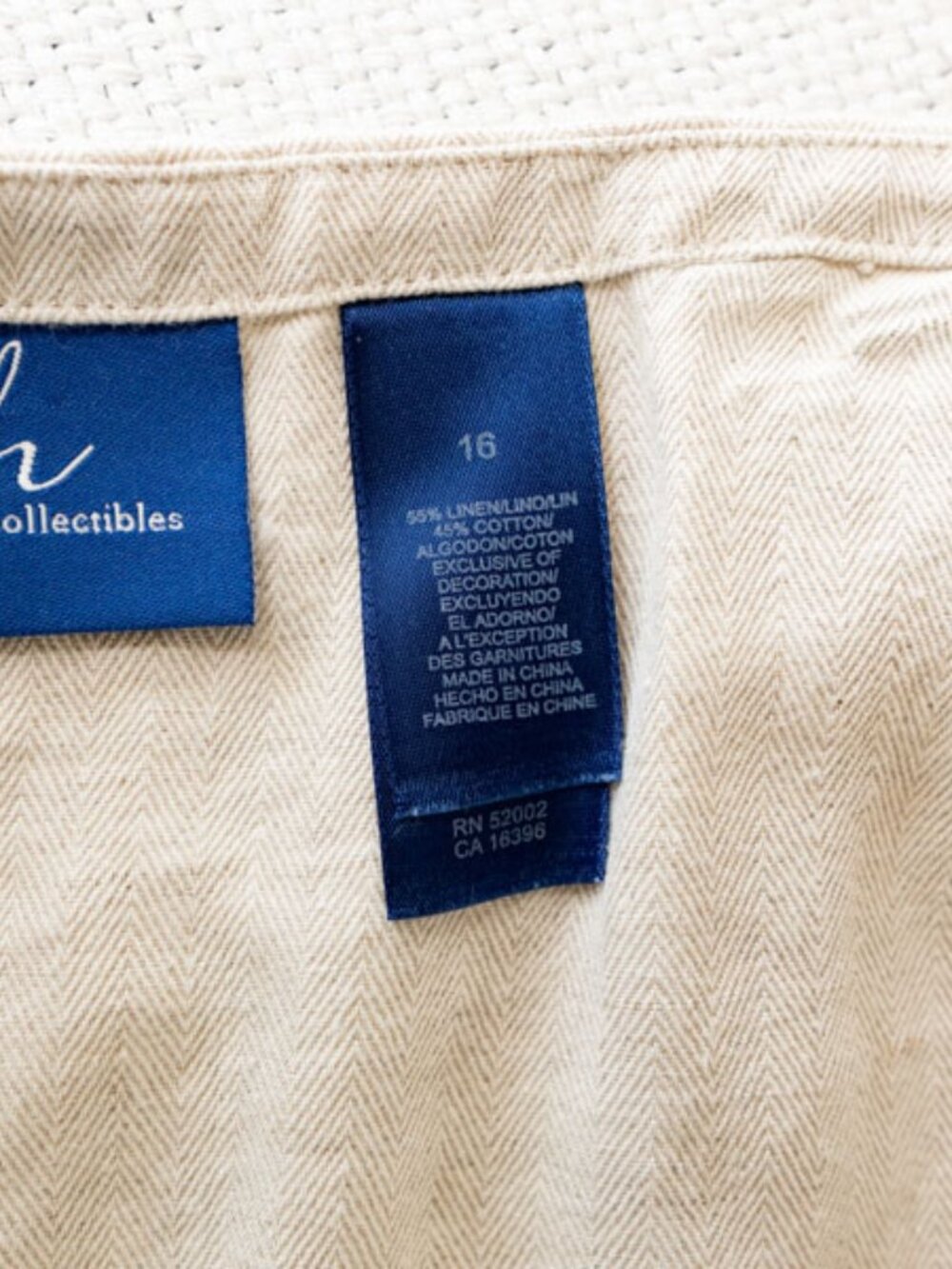 JH Collectibles Linen Cotton Skirt Size 16 Beige Embroidered Flounce Hem Midi - Picture 12 of 12